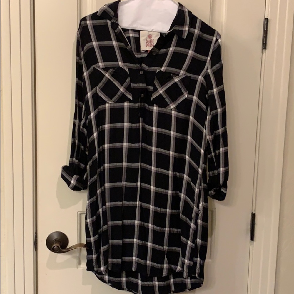 Plaid shirt dress